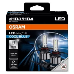 Par Lâmpada Osram Led Ledriving® Hl Cool Blue Hb3 / Hb4 6000k Super Branca 2 Anos de Garantia