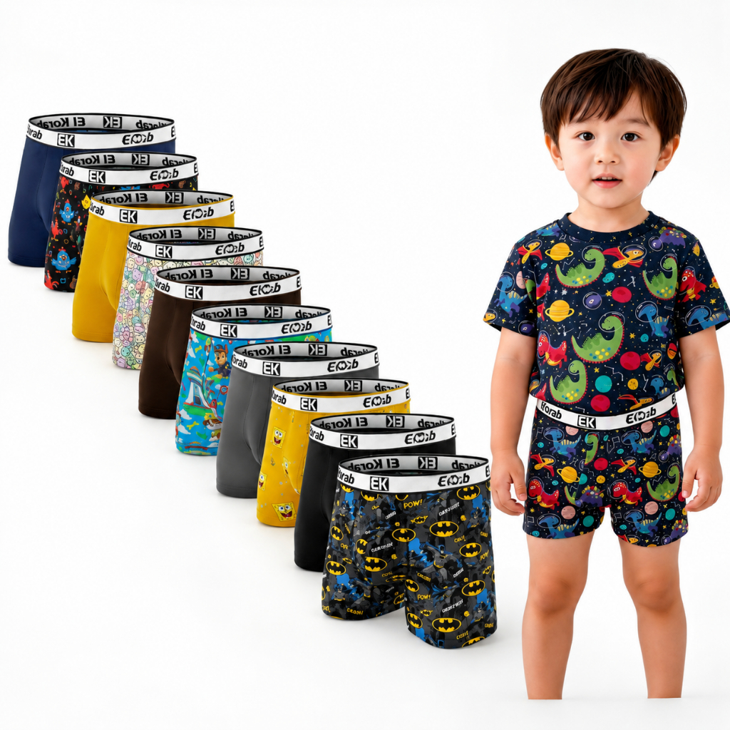 Kit 10 Cuecas Infantil Boxer Menino Microfibra Premium Forro Algodão Antialérgico El korab