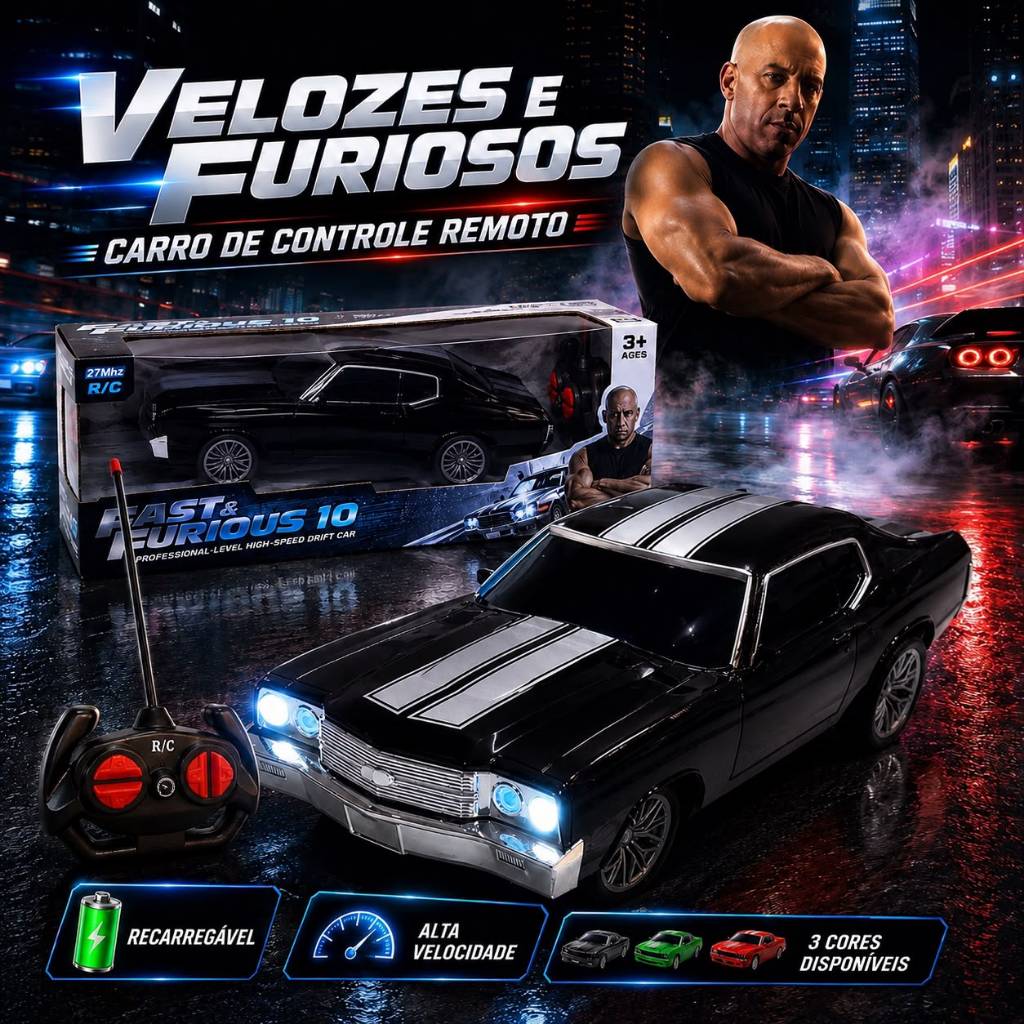 Velozes E Furiosos Carro De Controle Remoto Grande Carro Velozes E Furiosos Carro Controle Remoto