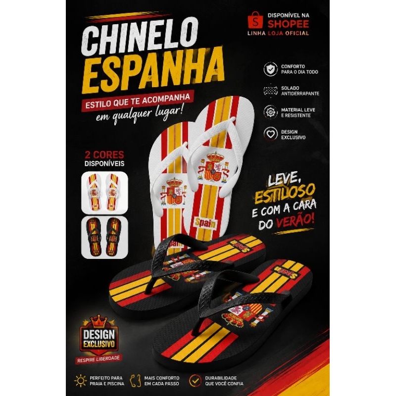 Chinelo 3D Espanha 2026