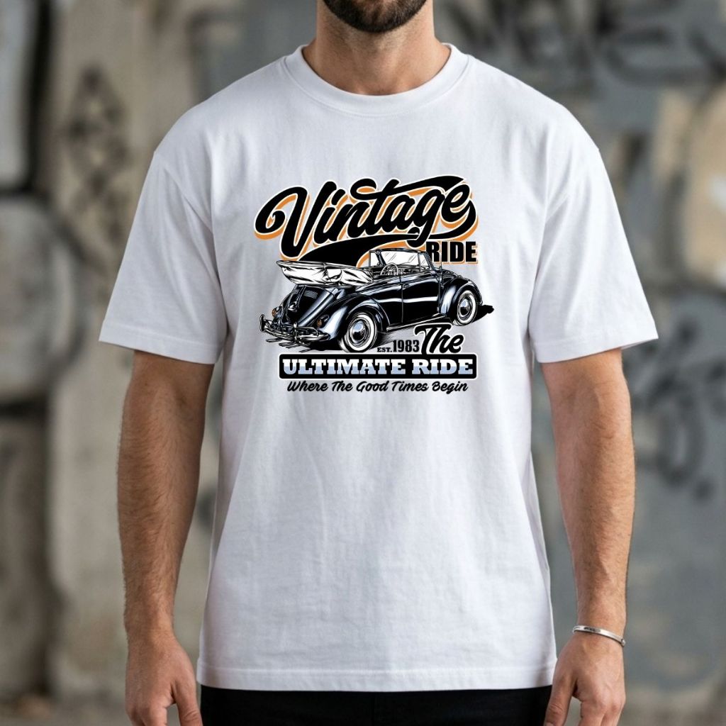 Camiseta Casual Básica Carro Fusca Clássico Antigo Vintage Estampa Retrô Blusa 100% Algodão Masculina