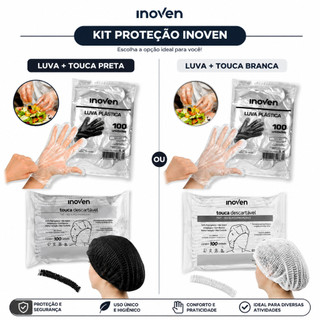 Kit Até 300 Luvas e 300 Toucas Descartáveis