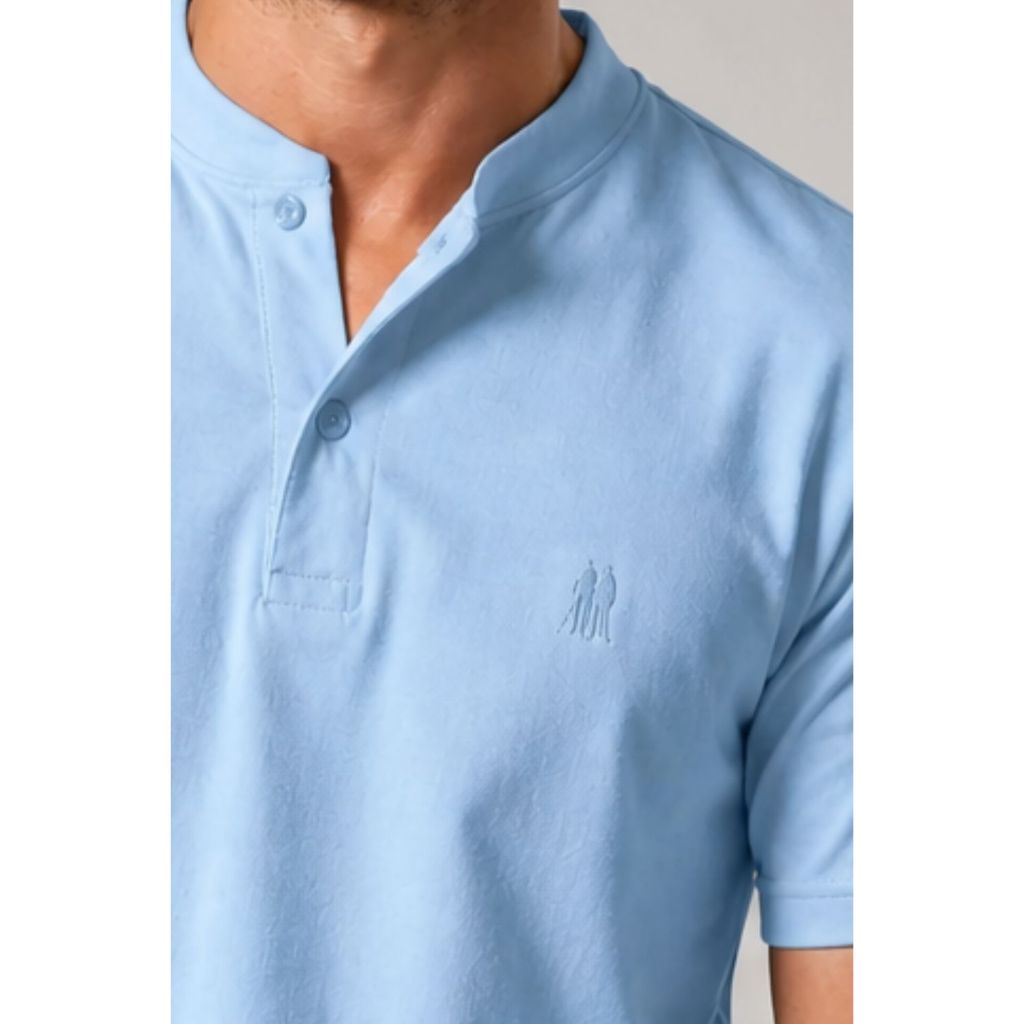 Polo Masculina Gola Portuguesa Polo Wear Azul Claro