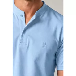 Polo Masculina Gola Portuguesa Polo Wear Azul Claro