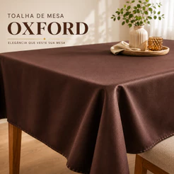 Toalha de Mesa Retangular em Tecido Oxford Liso para 4, 6, 8 e 10 Lugares Várias Cores