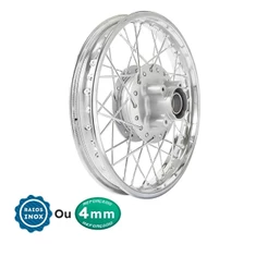 Roda Aro Calha Jante Folha Traseira Pop 100 Pop 110i 4mm Raiada Cromada Alinhada Montada Balanceada