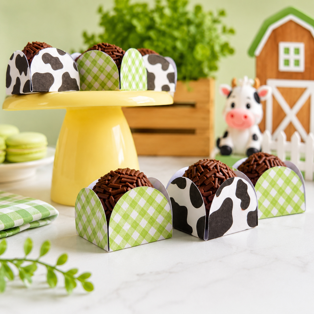 Forminhas doces Fazendinha Verde I Porta docinhos Fazendinha I Personalizados Fazendinha Aquarela Menino