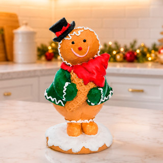 Enfeite Biscoito de Gengibre em Resina 10,5cm Natal Gingerbread Decoração Natalina 2 Modelos