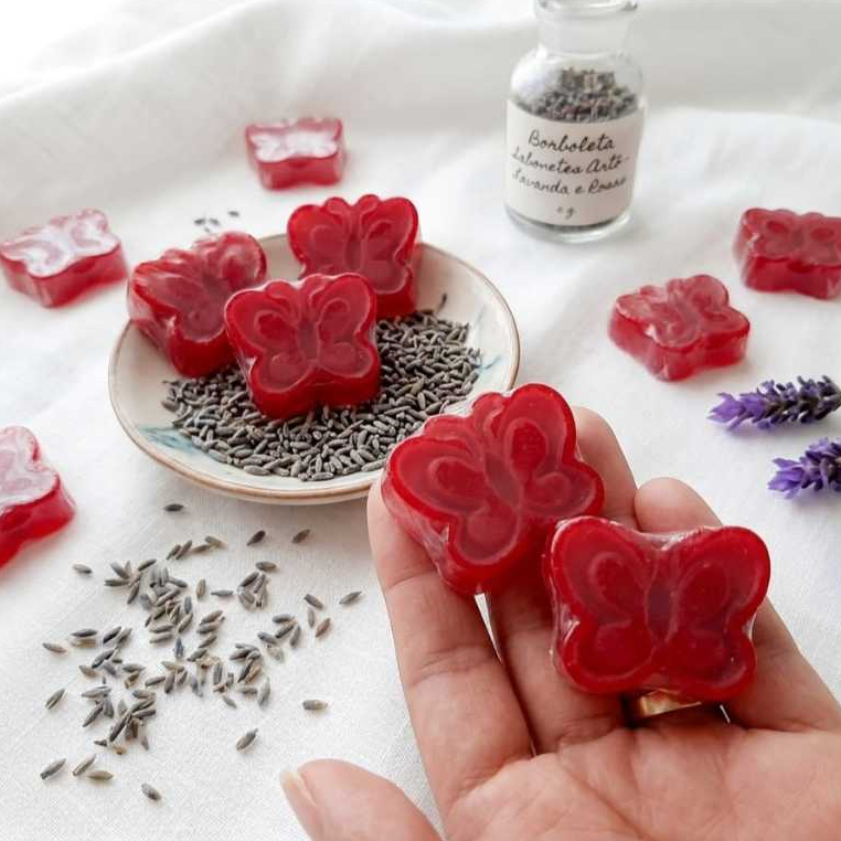 Kit Mini Sabonetes Artesanais Borboleta Personalizados Lembrancinhas Casamento Chá de Bebê Maternidade