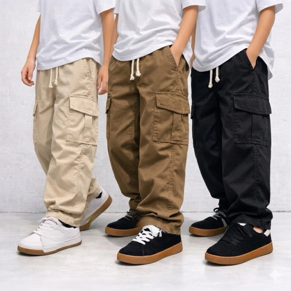 Calça Cargo Infantil Street Skatista Juvenil Sarja 2 ao 16 Anos Unissex — imagem 1