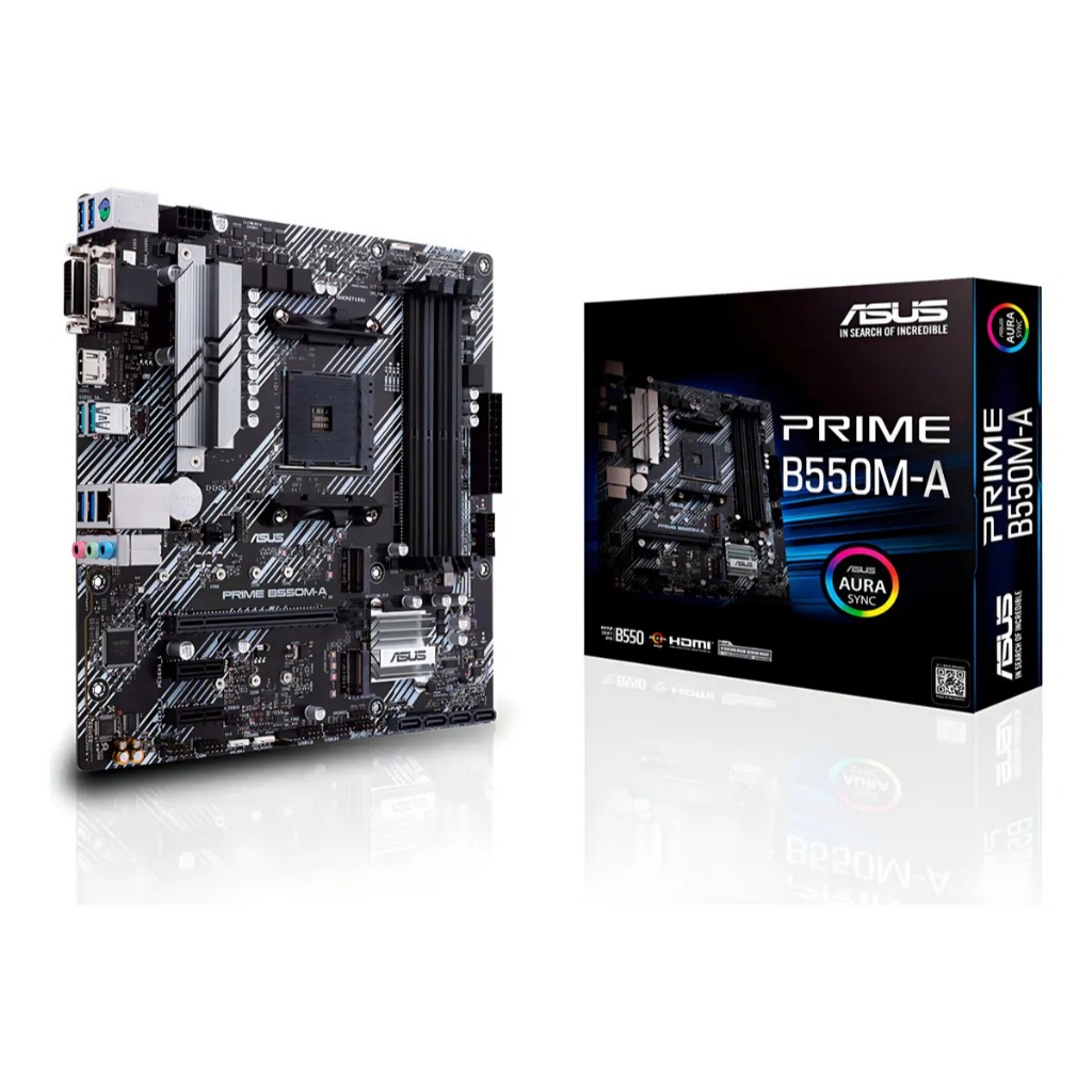 Placa Mãe Asus Prime B550M-A AMD AM4 DDR4 Micro ATX PCIe 4.0 - REEMBALADO