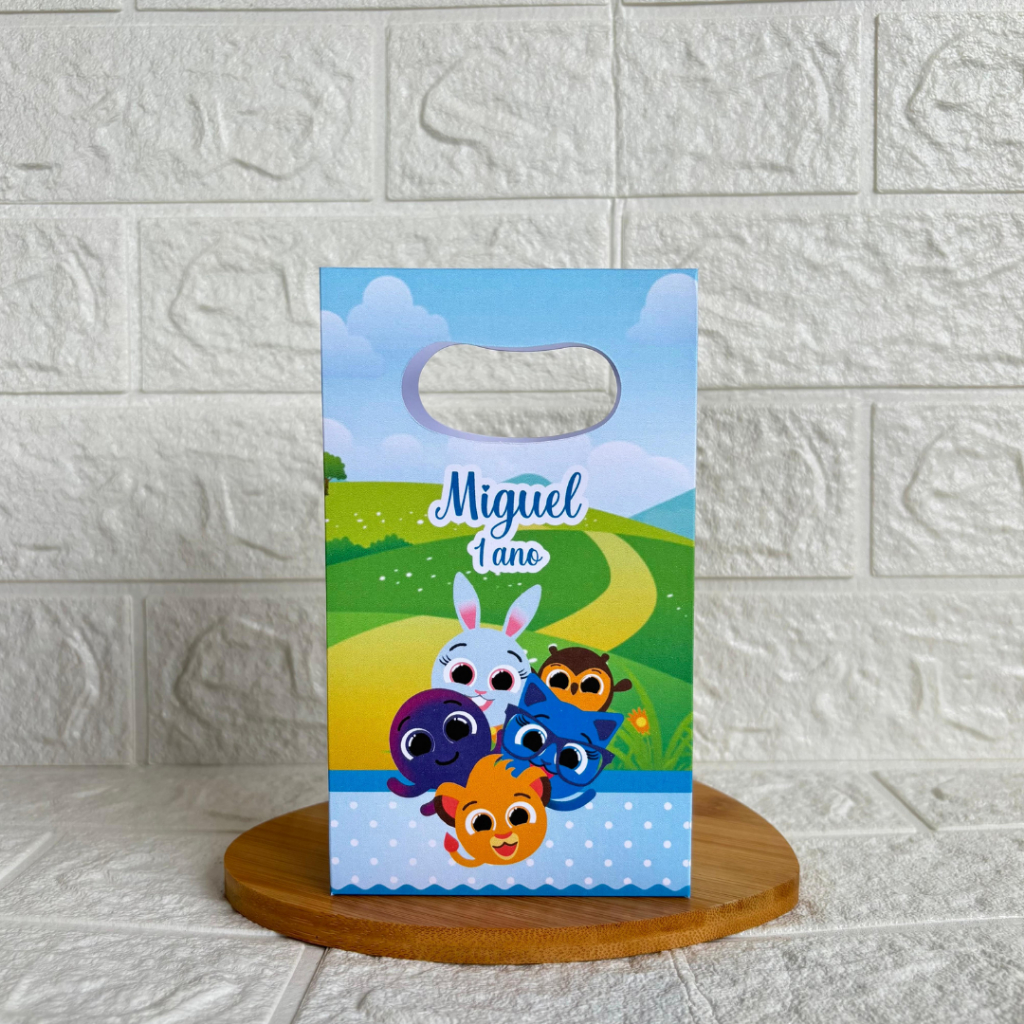 MONTE EM CASA - Sacolinha Surpresa Personalizada Bolofofos Menino - Tamanho PP-Festa Infantil-Aniversário – Lembrancinha
