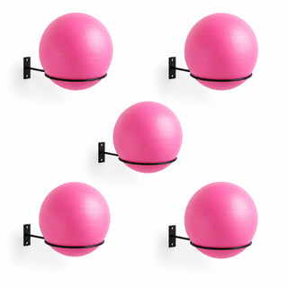 Kit 05 Suporte Bola Pilates Suiça Yoga + Parafuso e Buchas Reforçado