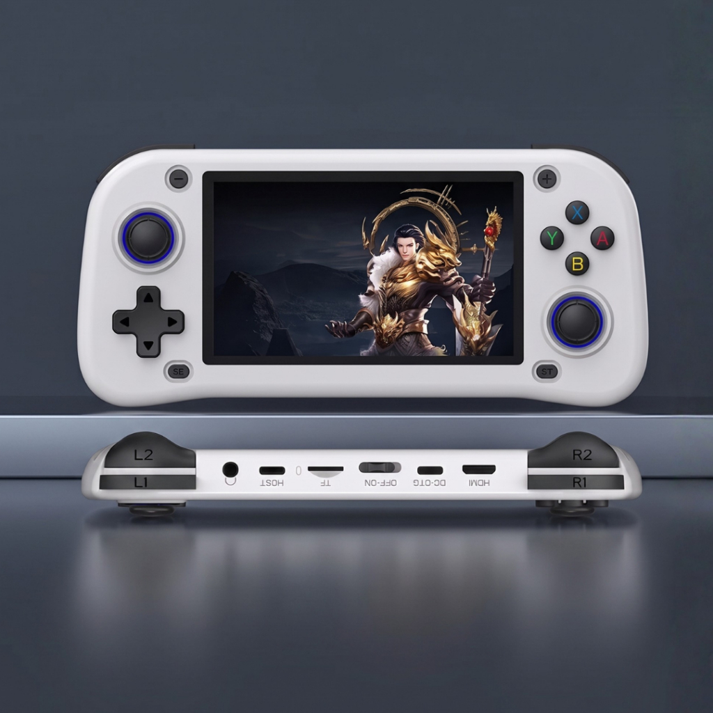 Console Portátil G28 Tela 4.3 IPS Retro Game Linux Cartão 64GB Type-C Saída HDMI