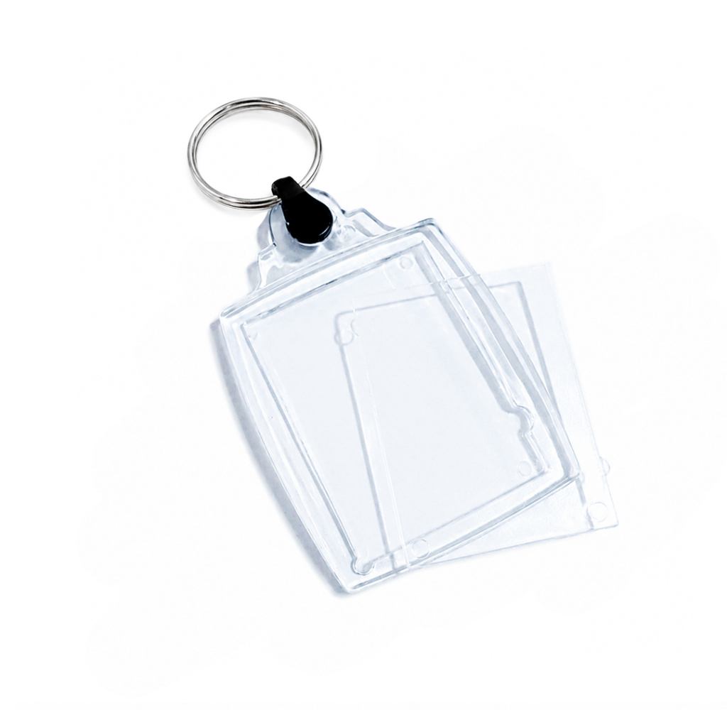 Chaveiro Acrílico 3x4cm - Alça Plástica - 50 Unidades