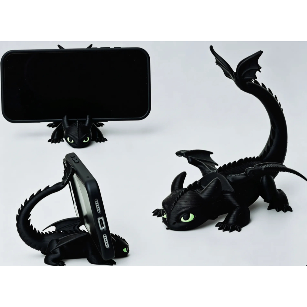 Suporte para Celular Banguela Fúria da Noite Dragão  Porta Smartphone Geek Decoração Gamer