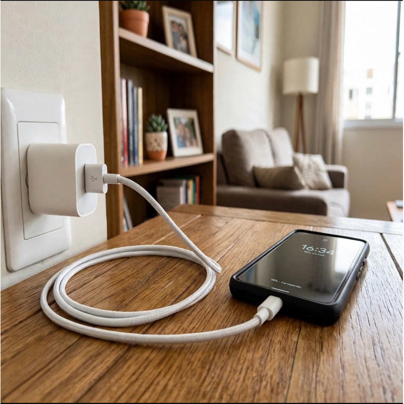 Cabo USB Tipo C Carregador Rápido Entrada USB-C Saída USB 1m — imagem 2 de 2