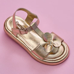 Sandália Infantil Menina Flatform com Flor e Strass Pampili