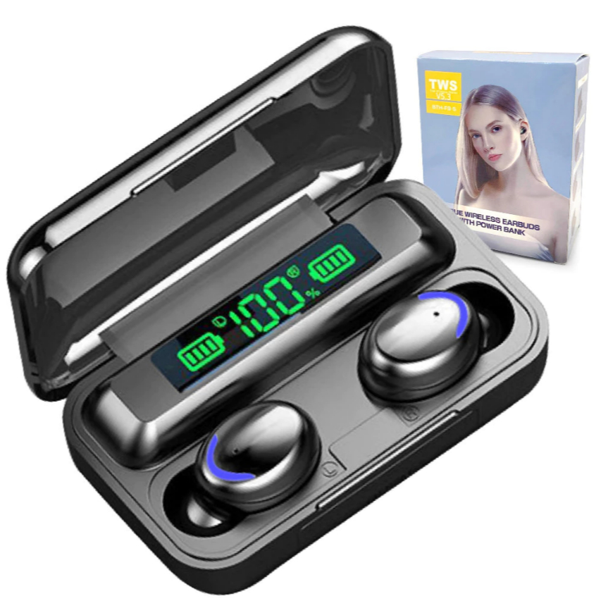 Fone F9-5 Sem fio - Bluetooth V5.3 - Carregador de celular