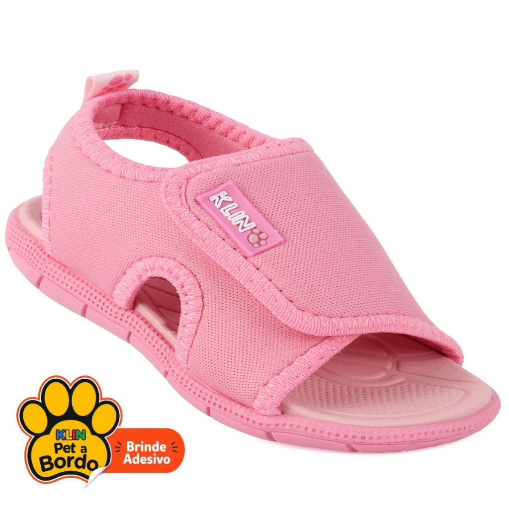 Sandália Papete Menina Infantil Klin Original Tic Tac Rosa – Leveza e Calce Fácil