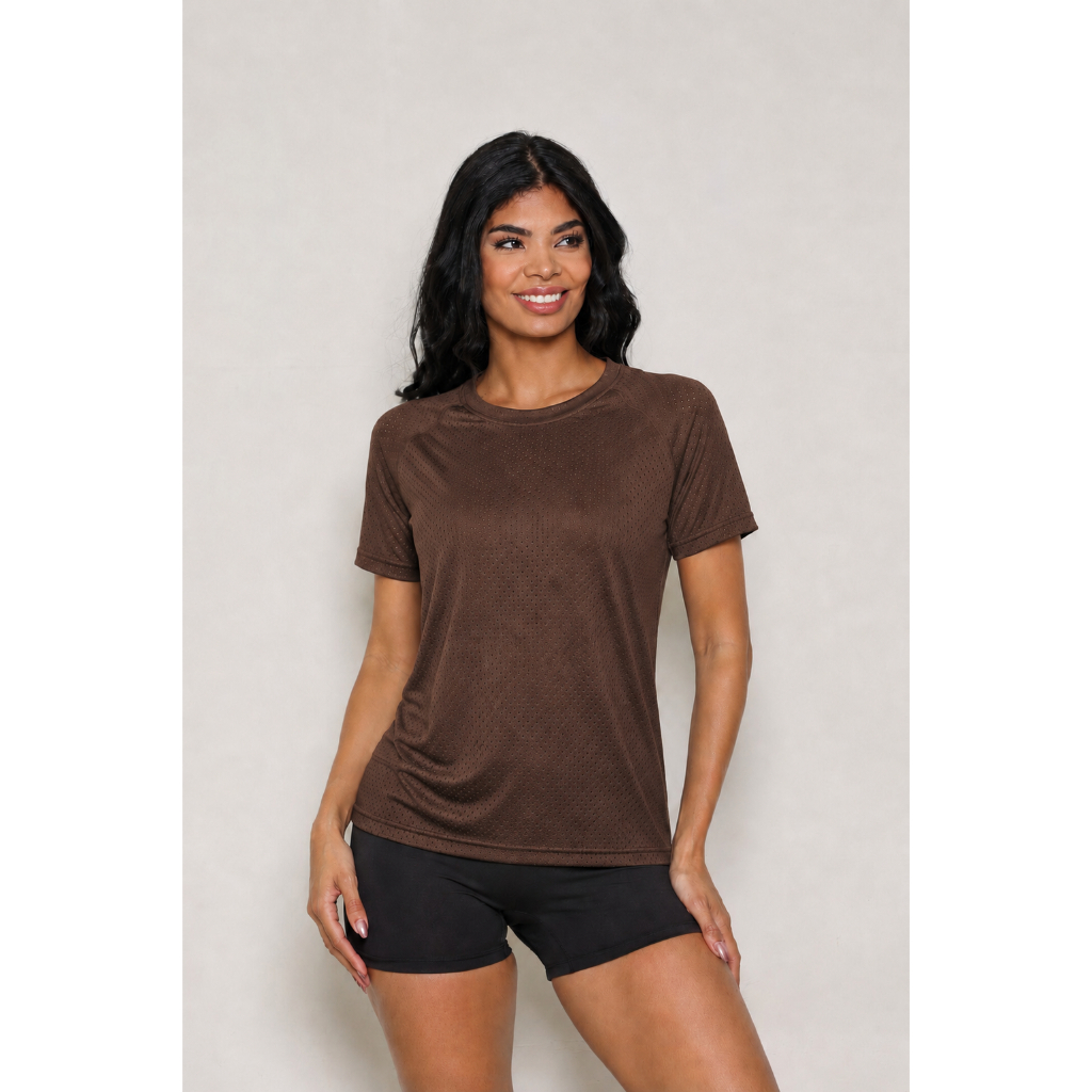 Camiseta Feminina Dry Fit Blusa Furadinha Respirável Secagem Rápida Academia Fitness Corrida Musculação · foto 2