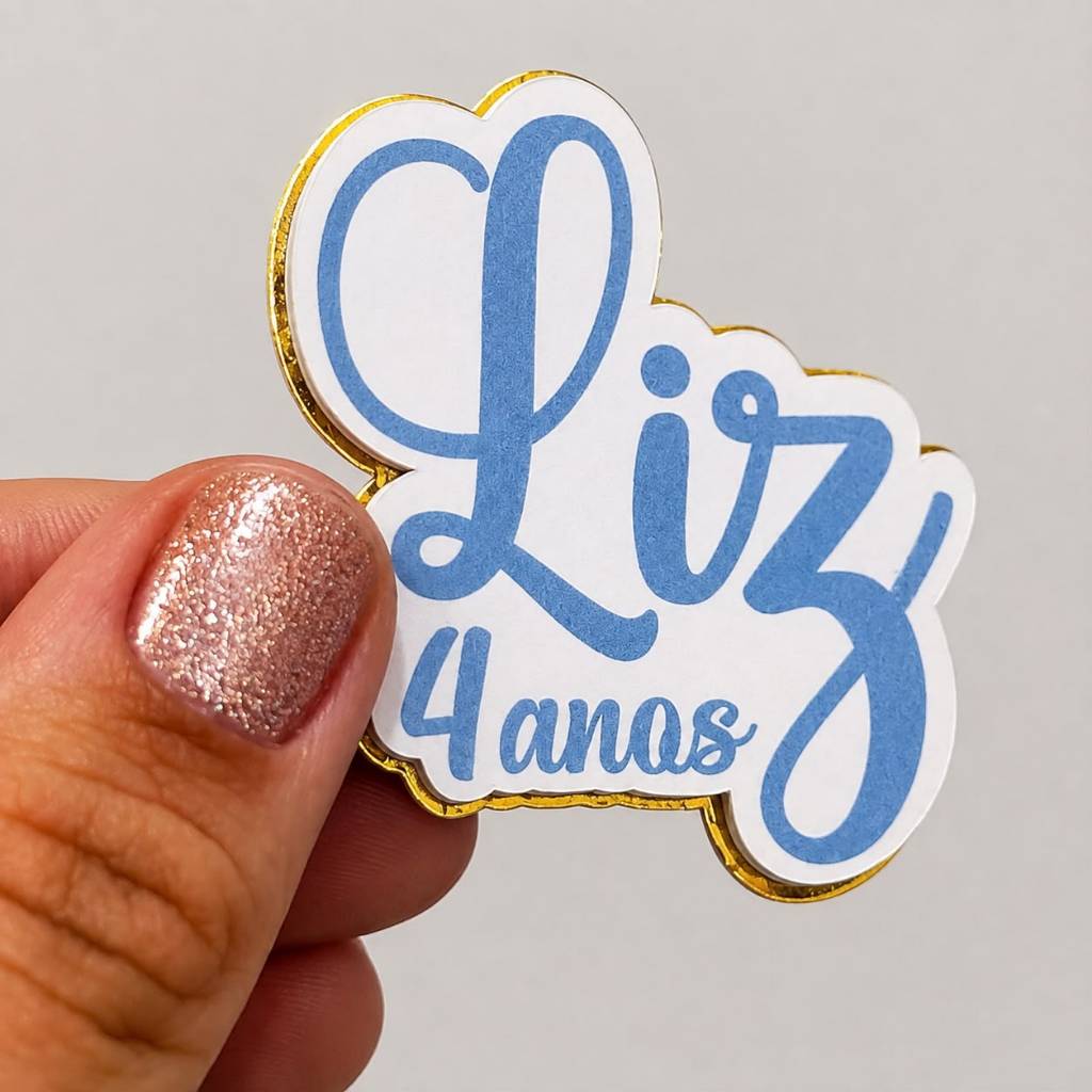 Apliques de Nome Personalizado 3D para Lembrancinhas Festa Infantil-5cm - Envio Rápido