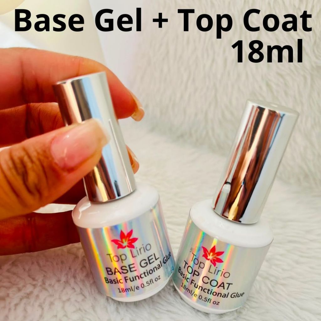 Kit Base Gel 18 ml e Top Coat 18 ml Unhas Lírio Soak Off Uv/led Preço Mais Barato da Shopee