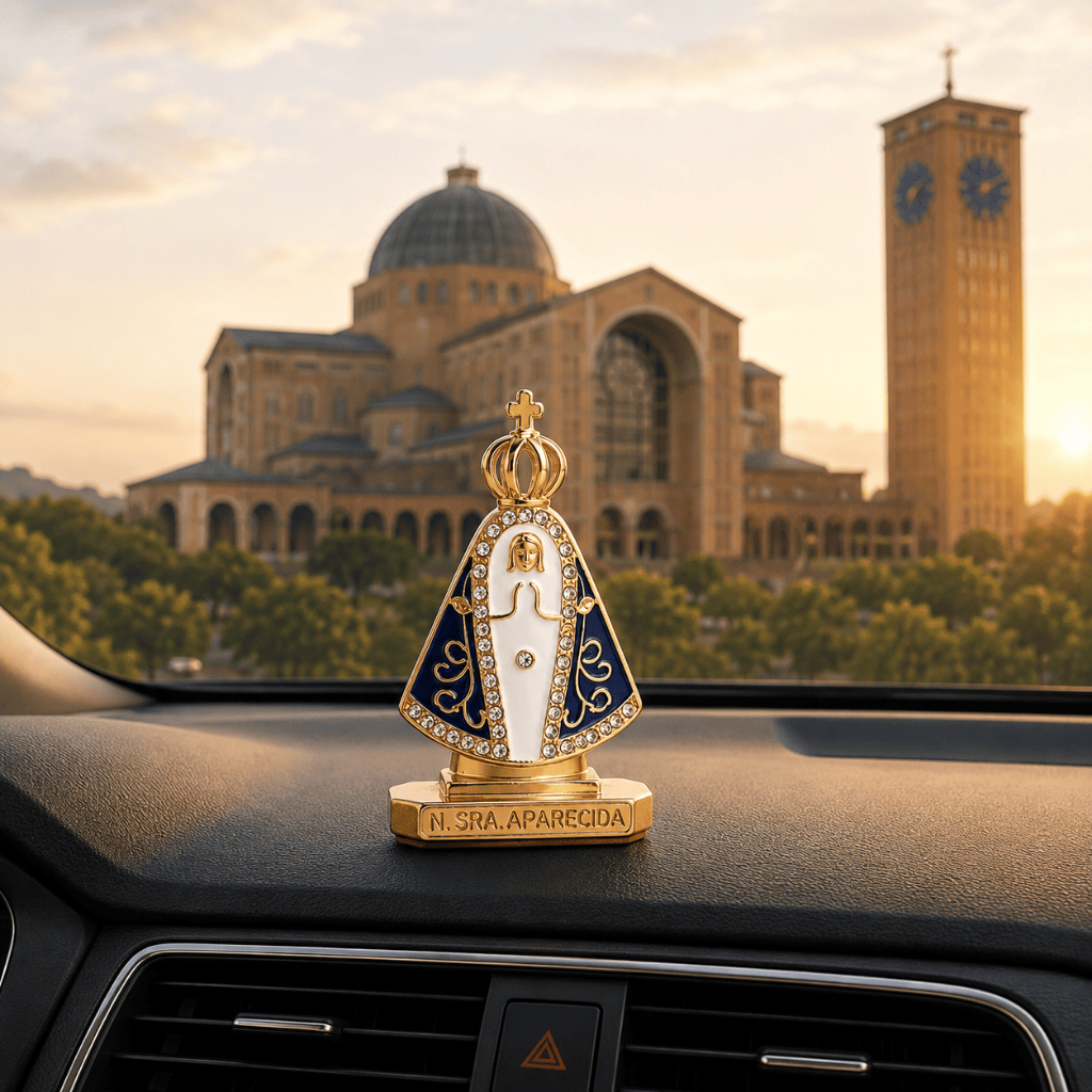 Kit 1/2/3/6 Miniatura Nossa Senhora Aparecida Painel de Carro Escritório Decoração Santinha Dourada