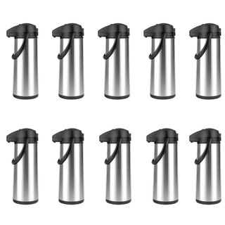 Kit 10 Garrafas Térmicas Ponente Good Coffee 1,9L Inox para Bebidas Quentes com Sistema de Bombeamento