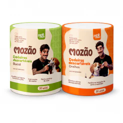 Dedal Descartáveis Bucal E Dedal Care Orelhas Cães e Gatos Higiene Bucal Pet Clean Mozão