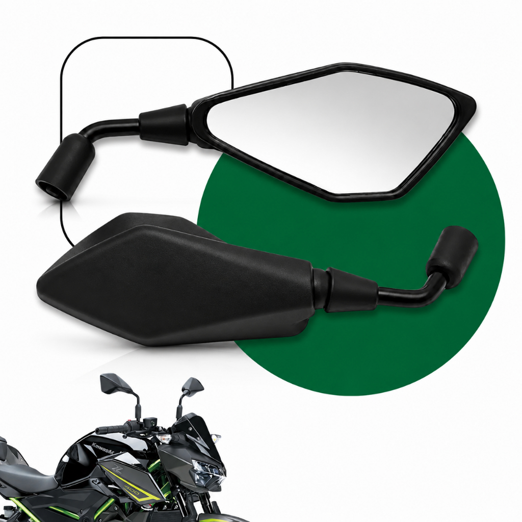 Par Retrovisor Kawasaki Z400 Rosca Honda Yamaha Cg Titan Start Xre