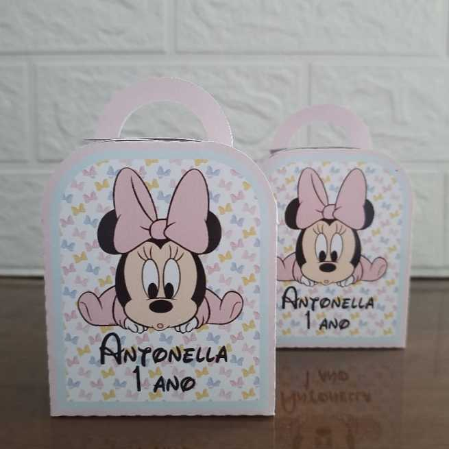 Kit Caixinhas Maleta Personalizadas Minnie Baby | Lembrancinha Festa Infantil | Aniversário