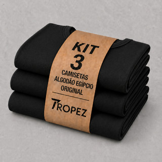 Kit 3 Camiseta Algodão Egípcio Original Camisa Masculina Basica.