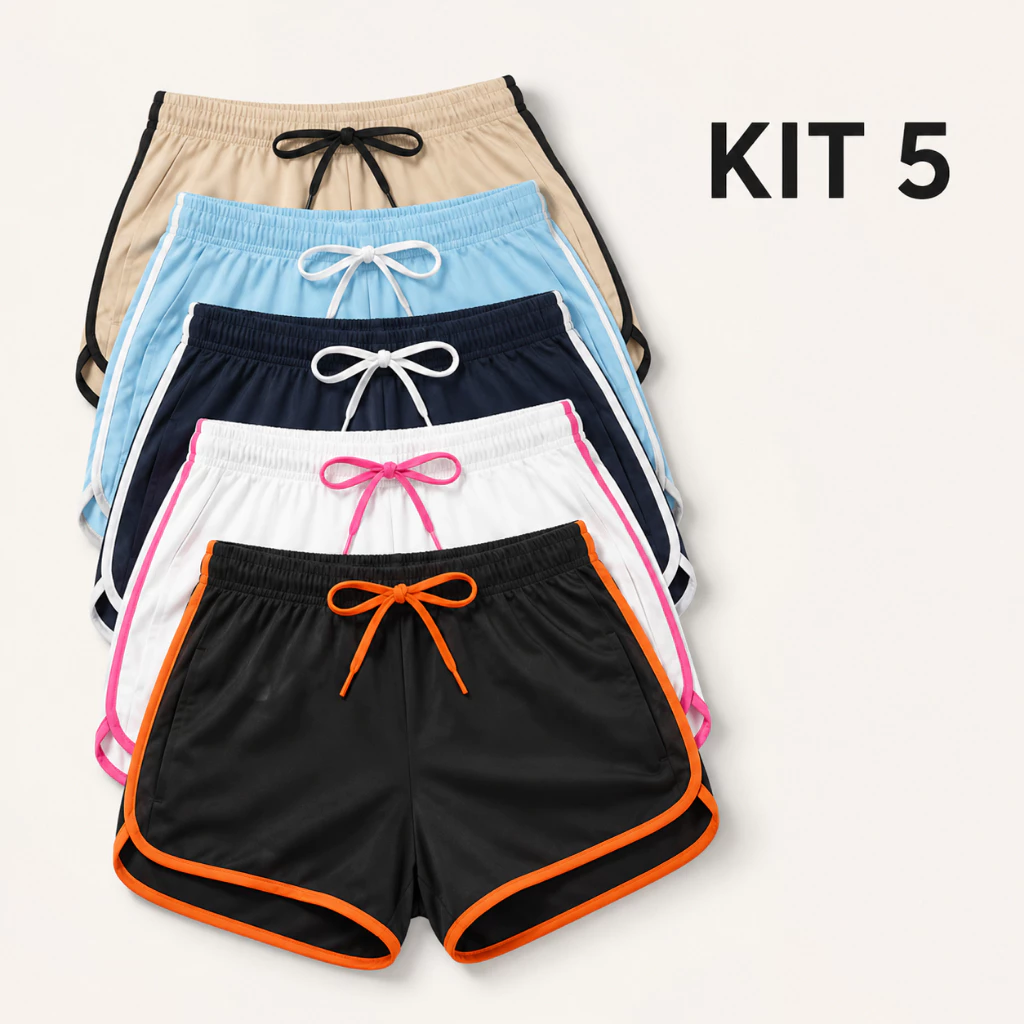 Kit  5 Shorts Feminino Soltinho