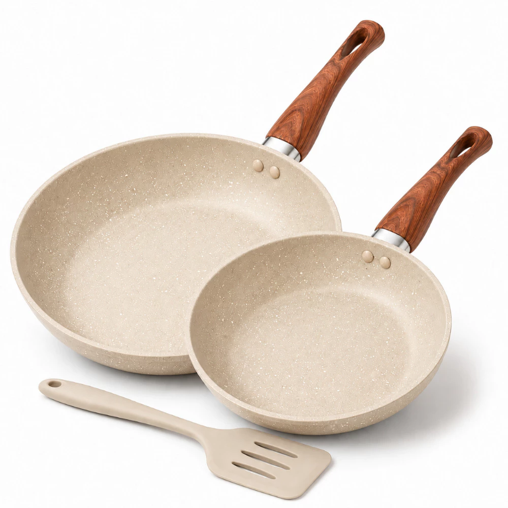 Kit 2 Frigideiras Cerâmica Antiaderente Indução 20/24cm + Espátula Brinde