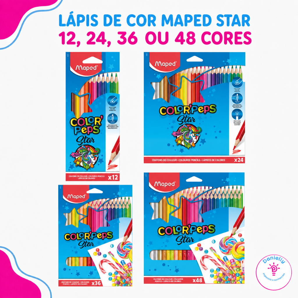 Lápis De Cor Maped Star 24/36/48