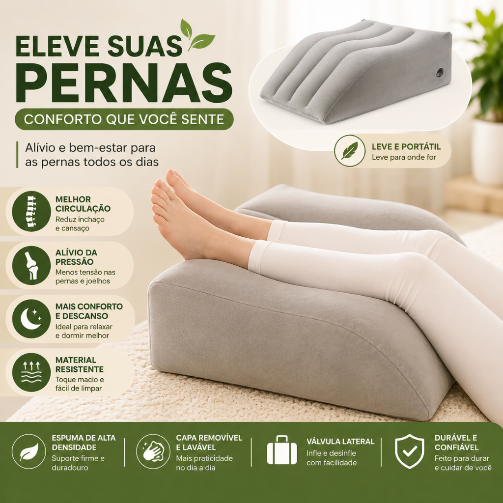Almofada Inflável Apoio Pé Pernas Portátil Cunha Elevada Travesseiro