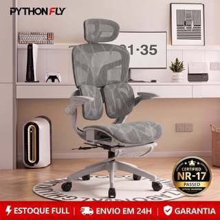 Cadeira Ergonômica com Encosto 4D e Coluna S – Mesh Respirável, 3 Posições, Ajuste de Altura, Ideal para Home Office