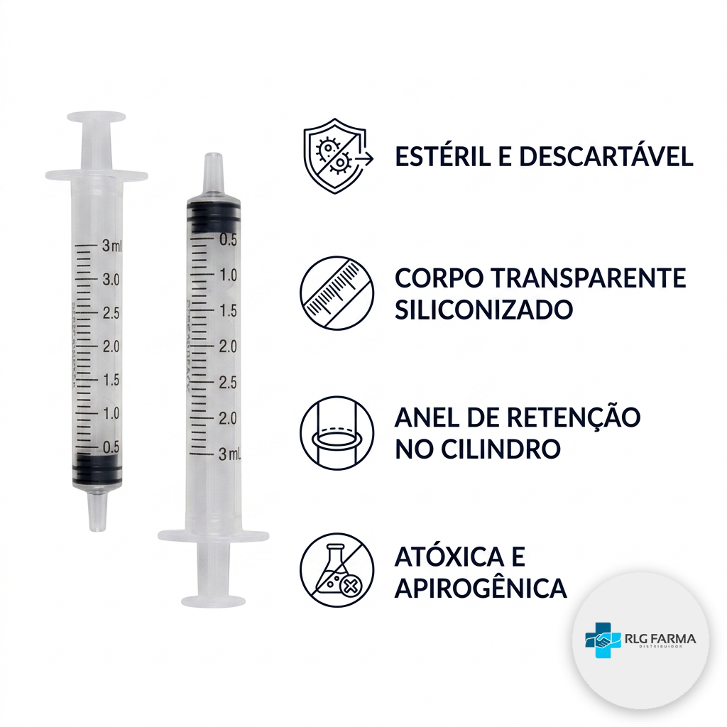 Seringa 3ml Luer Lock Unidades Descarpack **ENVIO IMEDIATO** — imagem 2 de 2