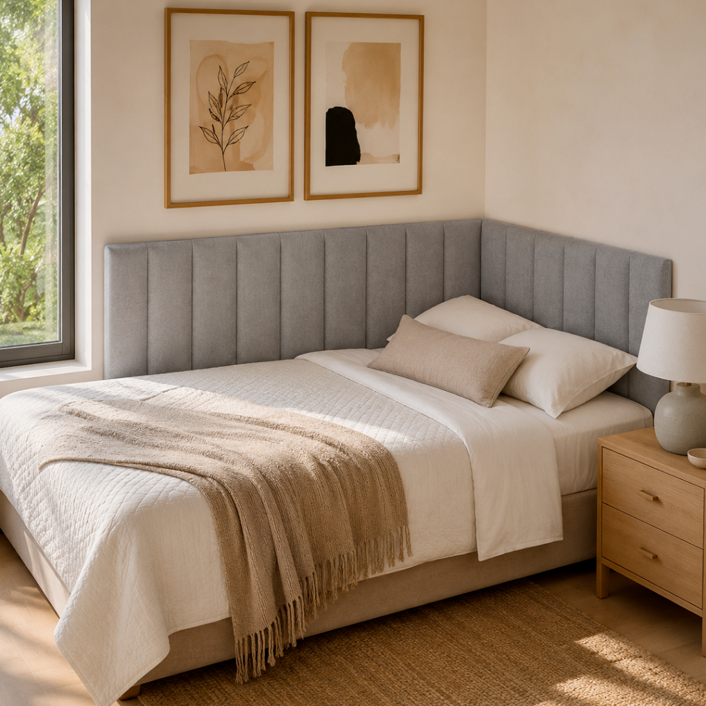 Kit Até 20 Cabeceiras em L Adesiva Estofada Para Cama de Solteiro Casal Queen King 45x20 Cabeceira Autocolante