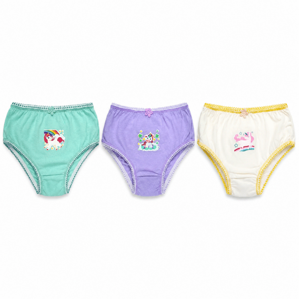 Kit 3 Calcinha Infantil Menina Sortidas Super Confortáveis