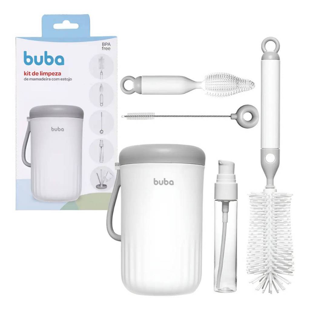 Kit Portátil Para Limpeza De Mamadeira 5 Em 1 Escova - Buba