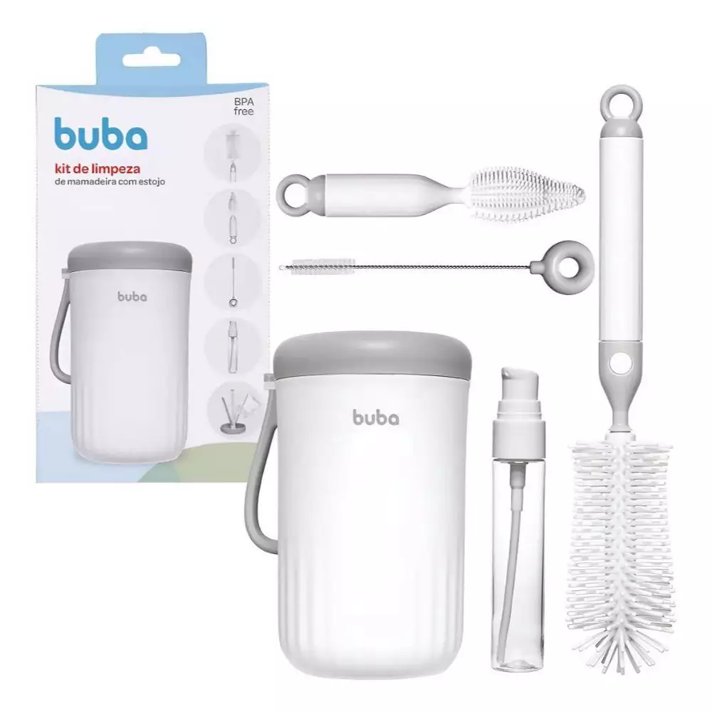 Kit Portátil Para Limpeza De Mamadeira 5 Em 1 Escova - Buba