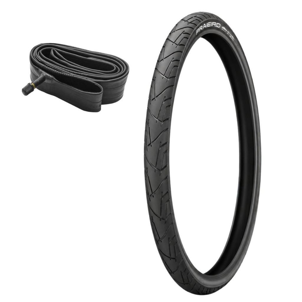 Kit 1 Pneu 26x1.95 Praieiro Levorin Bicicleta + 1 Câmara De Ar Cor Preto