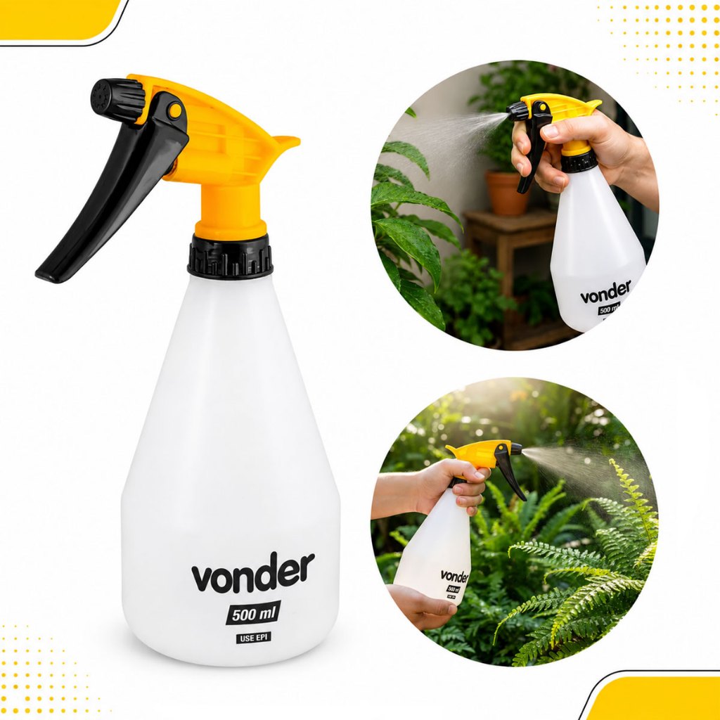 Pulverizador Manual 500ml Vonder Pu500 Com Jato Regulável