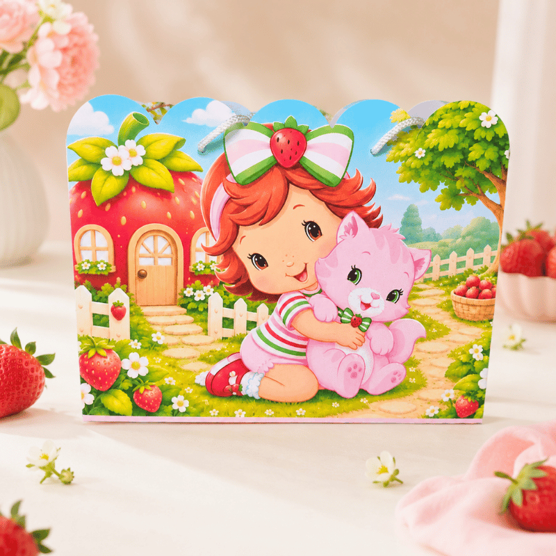 Sacolinha Personalizada Moranguinho Baby | Sacolinha Festa Moranguinho Baby | Lembrancinha Aniversário