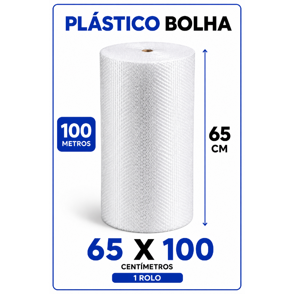 Plástico Bolha 65 cm x 100 m | 25 Micras | Máxima Proteção para Embalagens | Excelente Qualidade