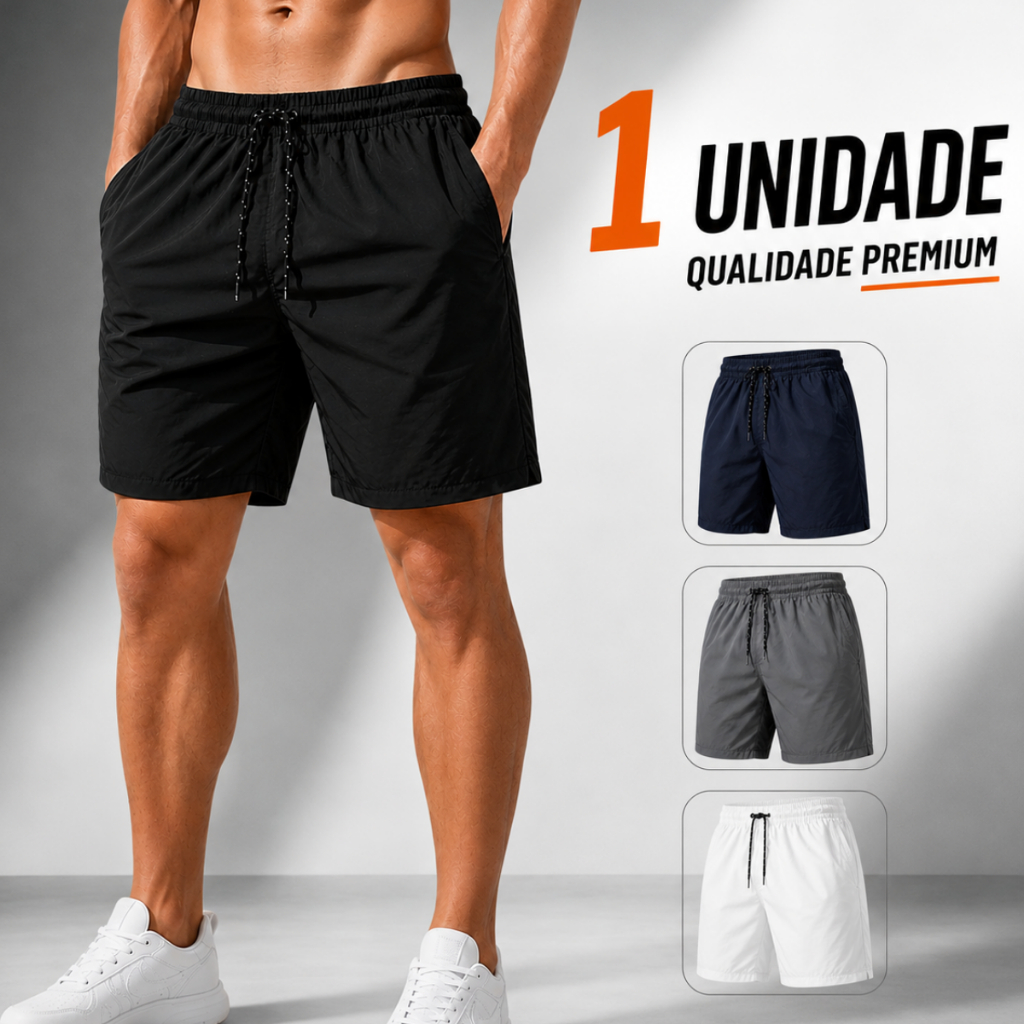 Short de Treino Corrida Academia Praia Mauricinho Tactel de Elastano Masculino