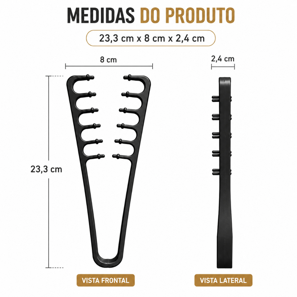 Pente Texturizador de Cabelo com Encaixe Funcional Dentes Largos Volumizante — imagem 2 de 2