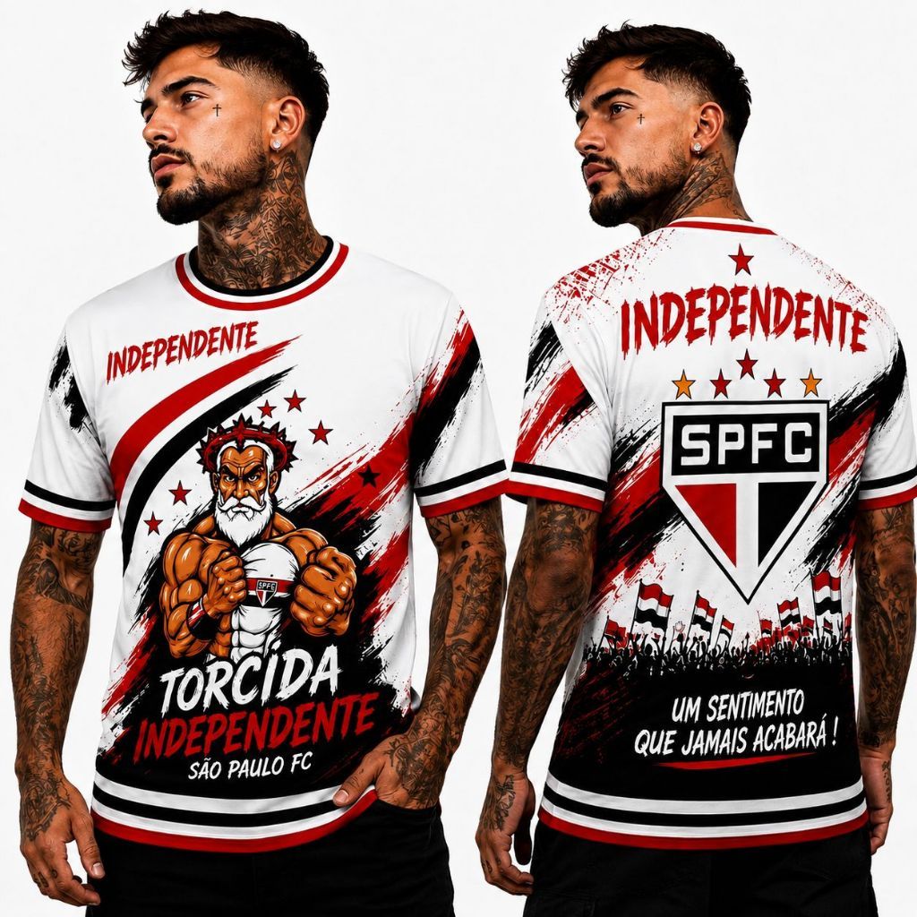 Camisa Torcida Organizada Independente São Paulo Tricolor